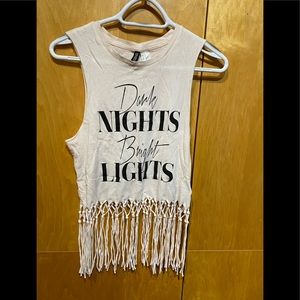 Fringe trim tank top